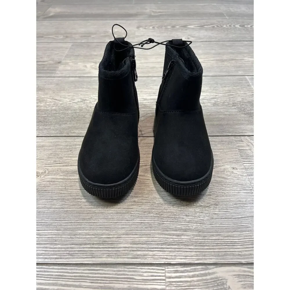 Cat & Jack Toddler Arlo Booties Black Size 8 NWT